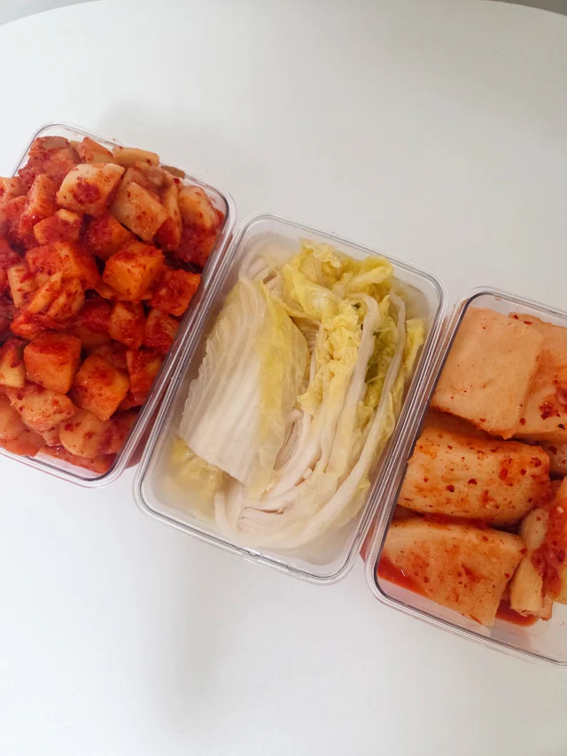 잔들래 김치 3종(깍두기, 석박지, 백김치)